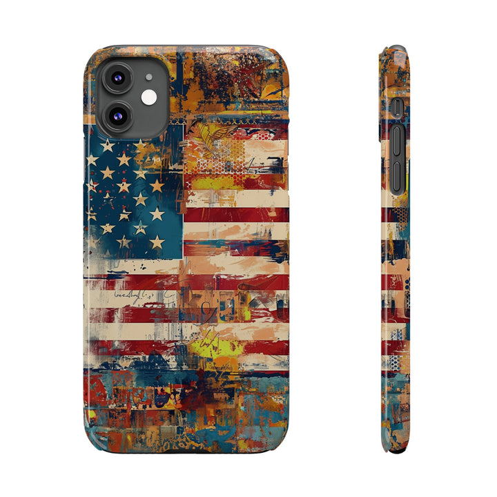 Slim Cute Phone Cases for Iphone | iPhone 15 Case | iPhone 15 Pro Max Case, Iphone 14, Iphone 14 Pro Max, Iphone 13, US Flag Abstract - Studio40ParkLane