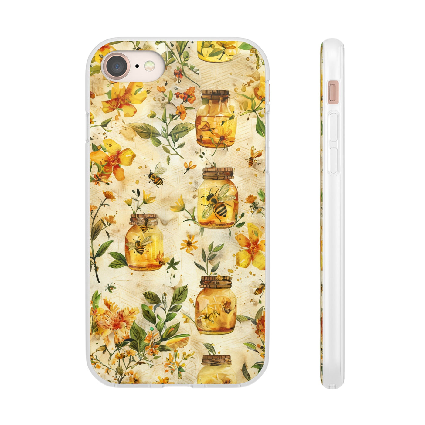 Cute Flexi Phone Cases, Honey Bees Yellow, Compatible with Samsung Galaxy S23, Samsung S22, Samsung S21, Samsung S20, Galaxy S20 Ultra