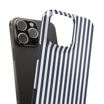 Slim Navy Blue Striped Cute Phone Case for Iphone 16 - | iPhone 15 Pro Max Case | iPhone 14 Case Iphone 13 12 11 10 9 8 7 XS X Gift for Her - Studio40ParkLane