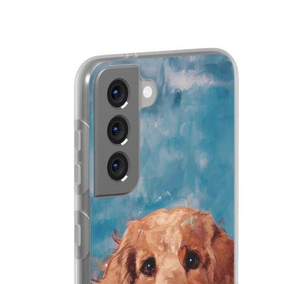 Personalized Cute Flexi Samsung Phone Cases, Golden Retriever Dog Galaxy S23 Phone Case, Samsung S22 Case, Samsung S21 Case, S20 Plus