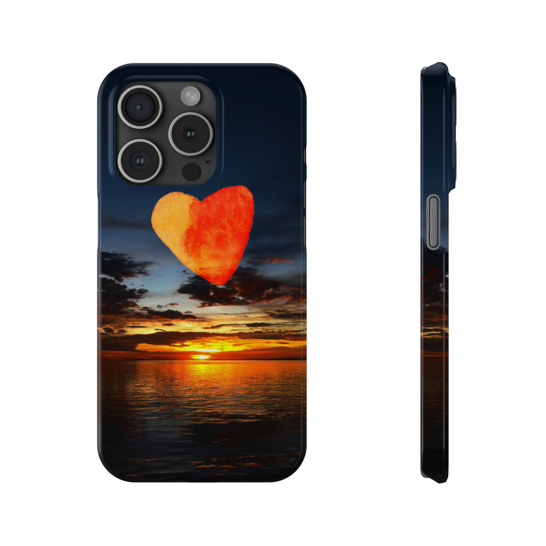 Slim Cute Phone Cases for Iphone - | iPhone 15 Case | iPhone 15 Pro Max Case, Iphone 14 Case, Iphone 14 Pro Max, Iphone 13, Rising Heart Sunset - Studio40ParkLane