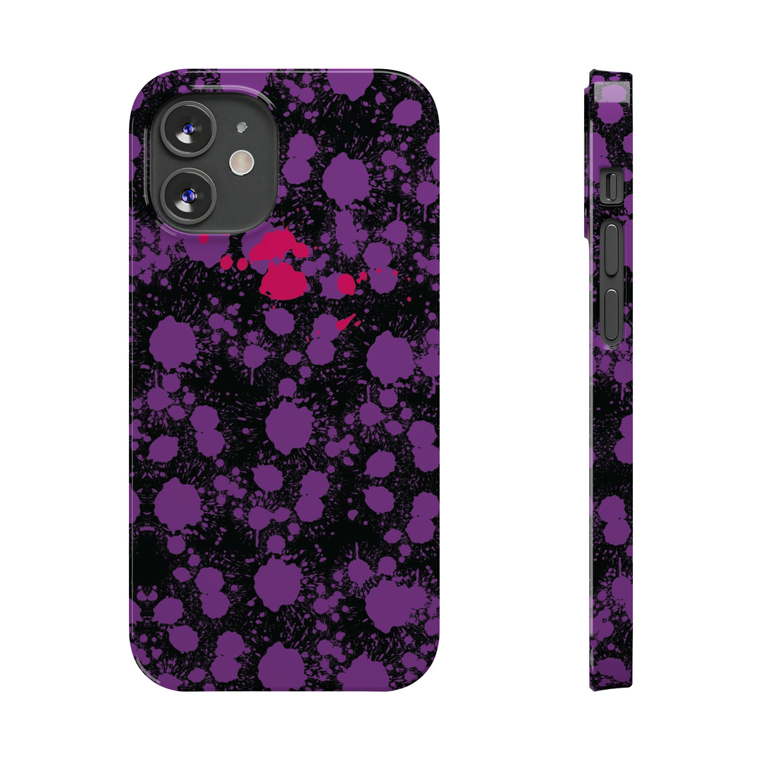 Slim Cute Phone Cases for Iphone - | iPhone 15 Case | iPhone 15 Pro Max Case, Iphone 14 Case, Iphone 14 Pro Max, Iphone 13, Purple Pink Paint Blots Splash - Studio40ParkLane