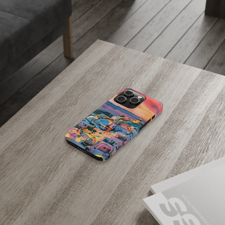 Slim Cute Phone Cases for Iphone | iPhone 15 Case | iPhone 15 Pro Max Case, Iphone 14, Iphone 14 Pro Max, Iphone 13, Colorful Greek House Watercolor - Studio40ParkLane