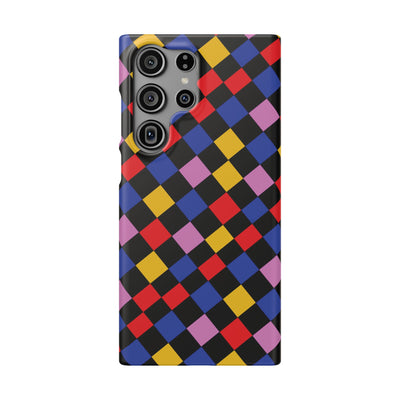 Colorful Checkerboard Cute Phone Case - Sleek Snap - for iPhone 16 15 14 13 12 11 Max Pro Plus Samsung Galaxy S24 S23 S22 S21 S20 Plus Ultra - Studio40ParkLane