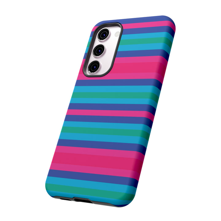 Cute Samsung Phone Case | Aesthetic Samsung Phone Case | Stripes Blue Pink | Galaxy S23, S22, S21, S20 | Luxury Double Layer | Cool - Studio40ParkLane