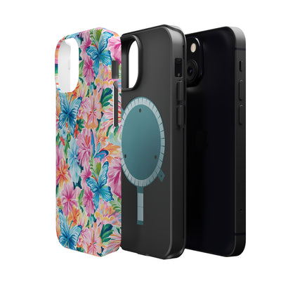 Butterflies Flowers Magsafe Cute Phone Case for Iphone Gift for Her, iPhone 16 Case iPhone 15 Pro Max Case, Iphone 14, Iphone 14 Pro Max, 13, 12