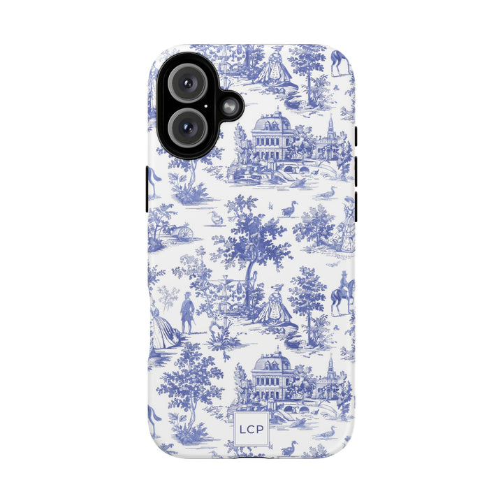 Personalized Custom French Toile Tough Cute Phone Case For Apple iPhone 18, 17, 16, 15 14, Pro Max, Samsung Galaxy S26, S25, S24 Plus Ultra