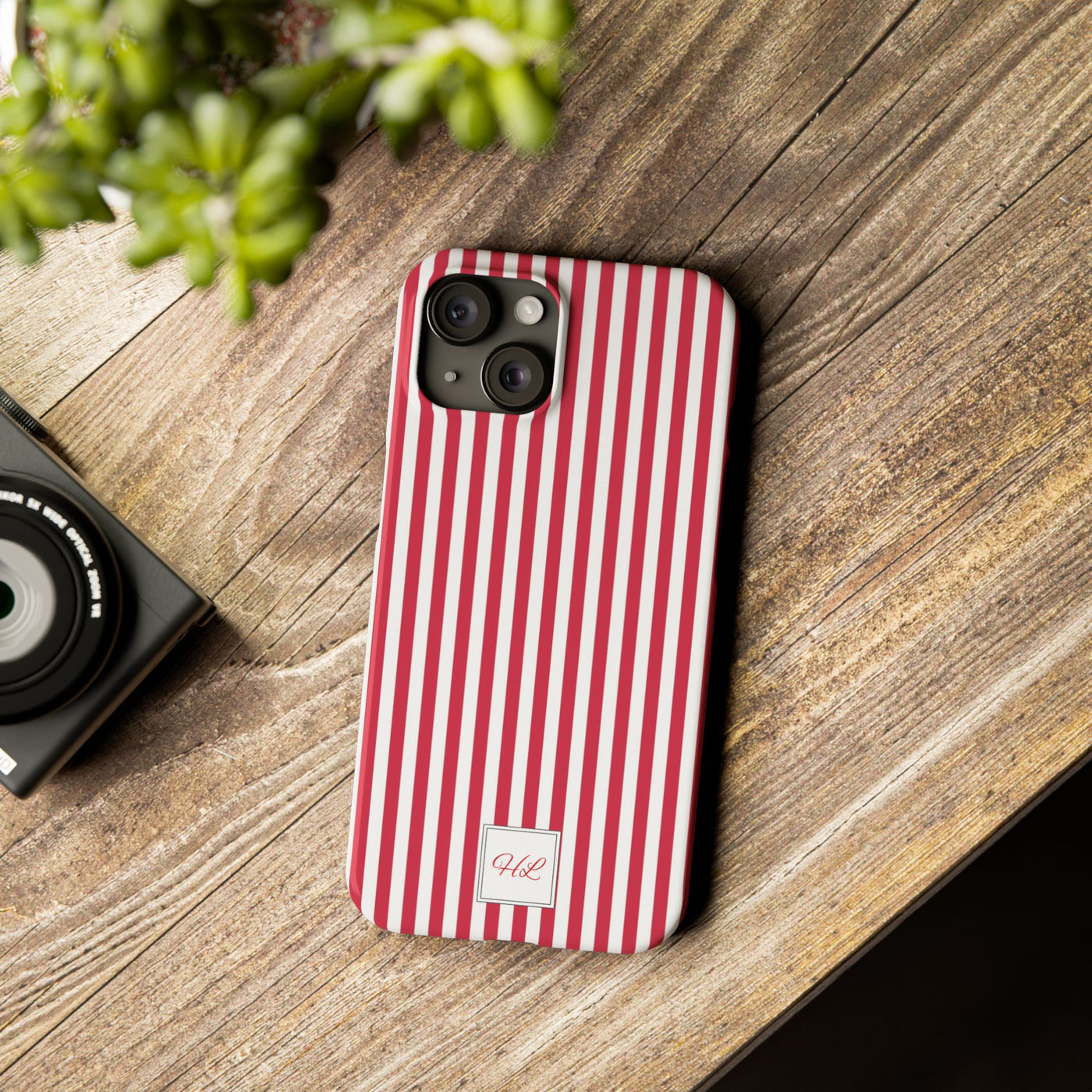 Slim Custom Personalized Winterberry Red Striped Phone Case for Iphone 17 - | iPhone 16 Pro Max Case | iPhone 15 Case Iphone 14 13 12 11 10 9 8 - Studio40ParkLane