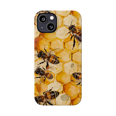 Summer Honey Bees Slim Cute Phone Cases for Iphone | iPhone 15 Case | iPhone 15 Pro Max Case, Iphone 14, Iphone 14 Pro Max, Iphone 13, 12