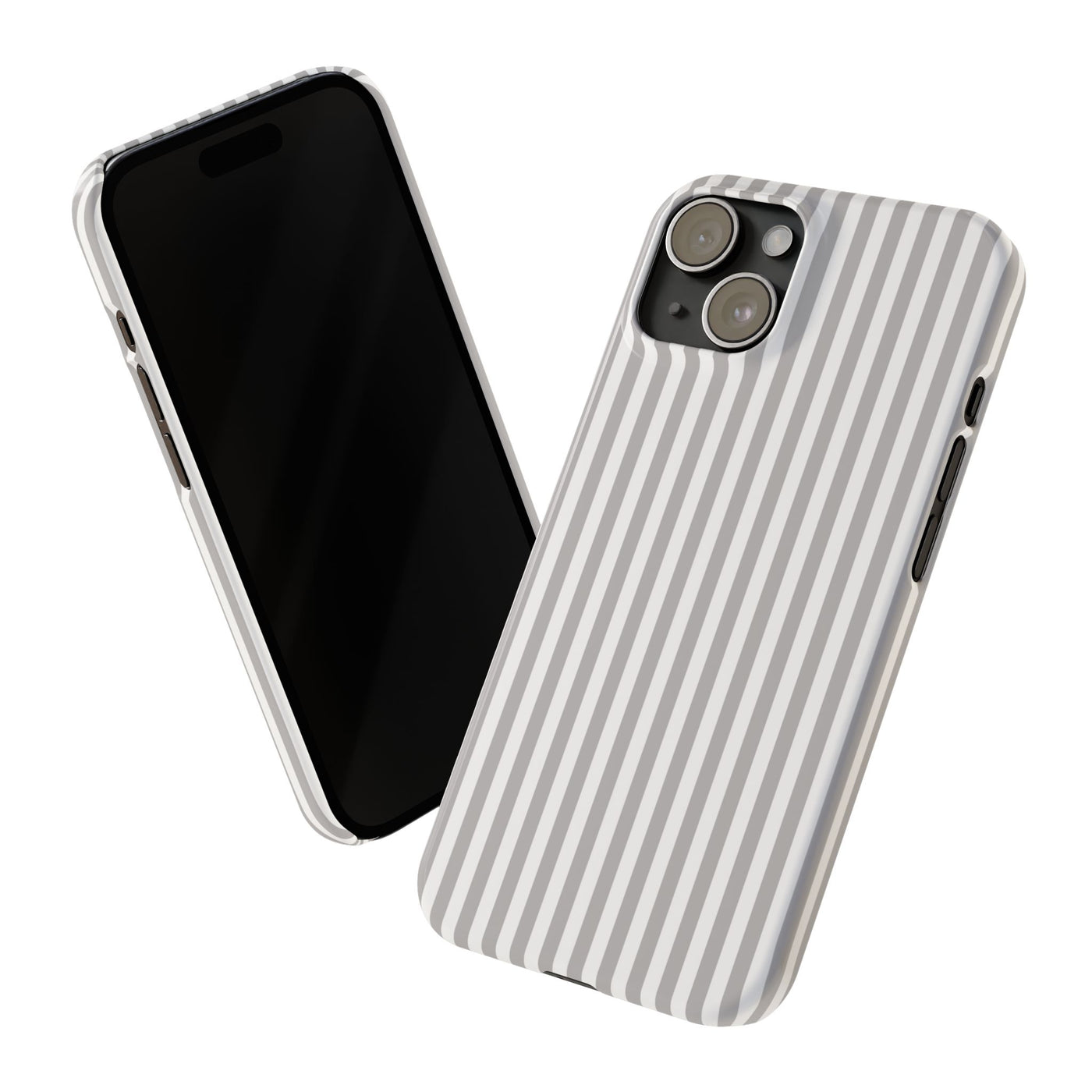 Slim Light Grey Striped Cute Phone Case for Iphone 16 - | iPhone 15 Pro Max Case | iPhone 14 Case Iphone 13 12 11 10 9 8 7 Gift for Her - Studio40ParkLane