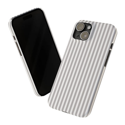Slim Light Grey Striped Cute Phone Case for Iphone 16 - | iPhone 15 Pro Max Case | iPhone 14 Case Iphone 13 12 11 10 9 8 7 Gift for Her - Studio40ParkLane