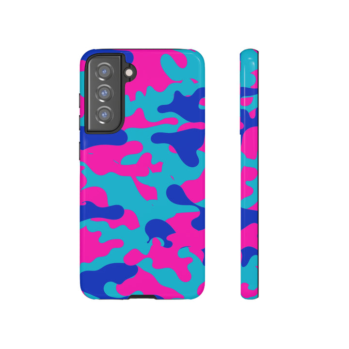 Cute Samsung Phone Case | Aesthetic Samsung Phone Case | Galaxy S23, S22, S21, S20 | Blue Pink Camouflage, Protective Phone Case - Studio40ParkLane