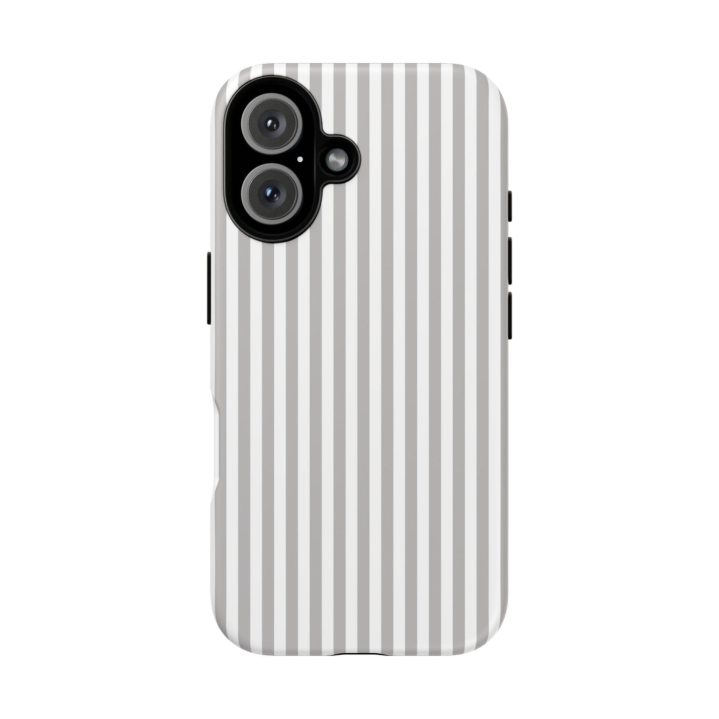 Tough Premium Ash Grey Stripes Phone Case Gift for Her - For Apple iPhone 16 Pro Max 16e iPhone 15 Pro iPhone Iphone 14 Plus 13 Pro 12 SE XR - Studio40ParkLane