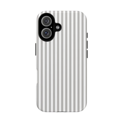 Tough Premium Ash Grey Stripes Phone Case Gift for Her - For Apple iPhone 16 Pro Max 16e iPhone 15 Pro iPhone Iphone 14 Plus 13 Pro 12 SE XR - Studio40ParkLane