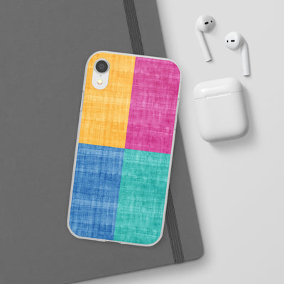 Cute Flexi Phone Cases, Abstract Colored Blocks, Compatible with Samsung Galaxy S23, Samsung S22, Samsung S21, Samsung S20, Galaxy S20 Ultra