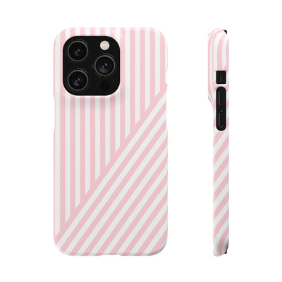 Aesthetic Sweet Pink Stripes Cute Phone Case Sleek Snap - For iPhone 17 Pro Max iPhone 16 Pro iPhone 15 Iphone 14 Plus 13 Pro 12 11 10 Gift