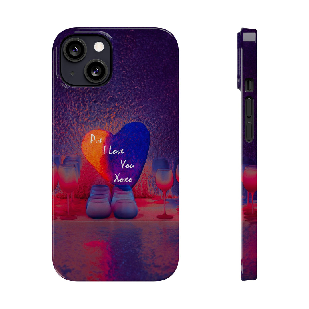 Slim Cute Phone Cases for Iphone - | iPhone 15 Case | iPhone 15 Pro Max Case, Iphone 14 Case, Iphone 14 Pro Max, Iphone 13, PS I Love You Heart - Studio40ParkLane