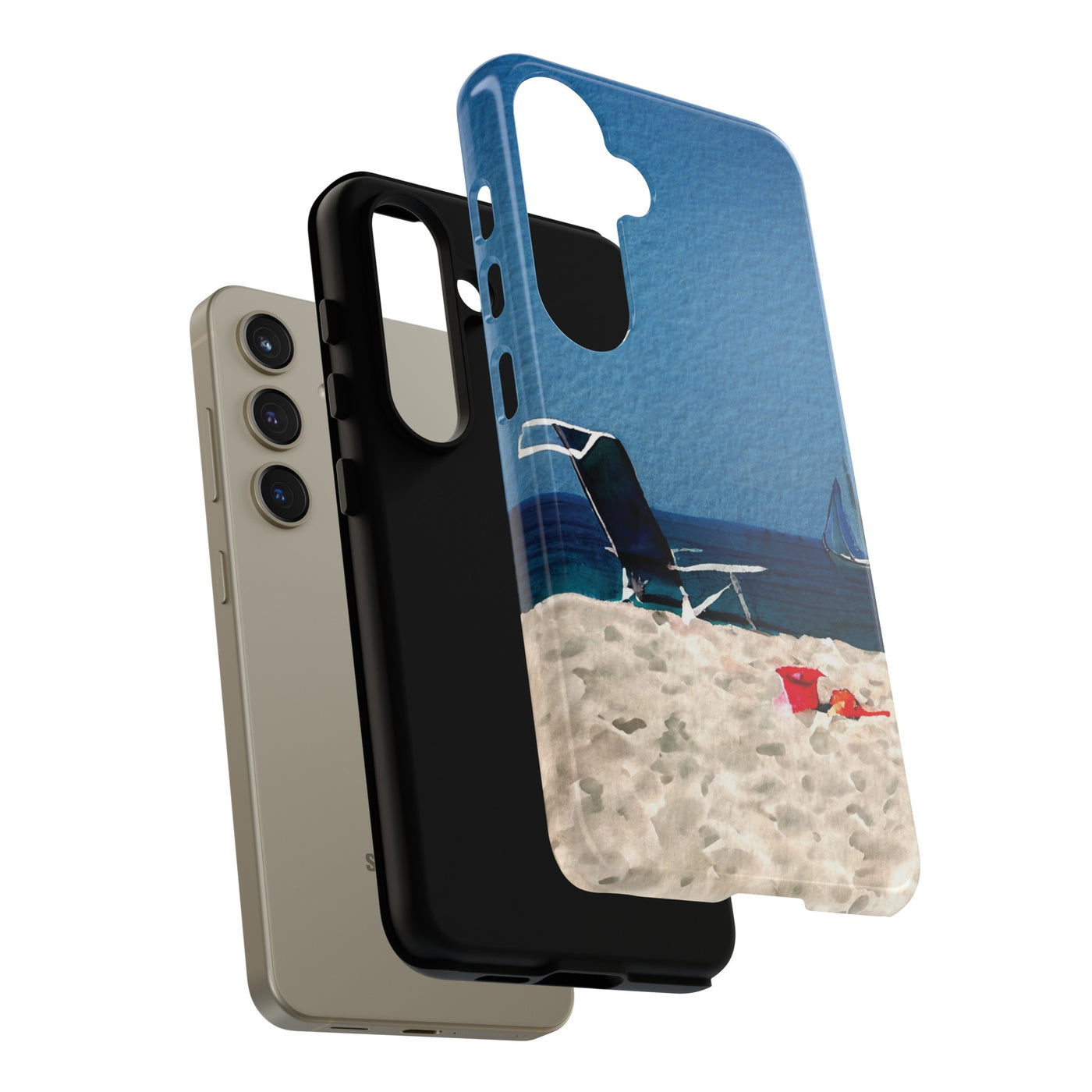 Cute Samsung Case | Cool Iphone Case | Summer Blue Beach Chair, Samsung S24, S23, S22, S21, IPhone 15 Case | Iphone 14 Case, Iphone 13 Case