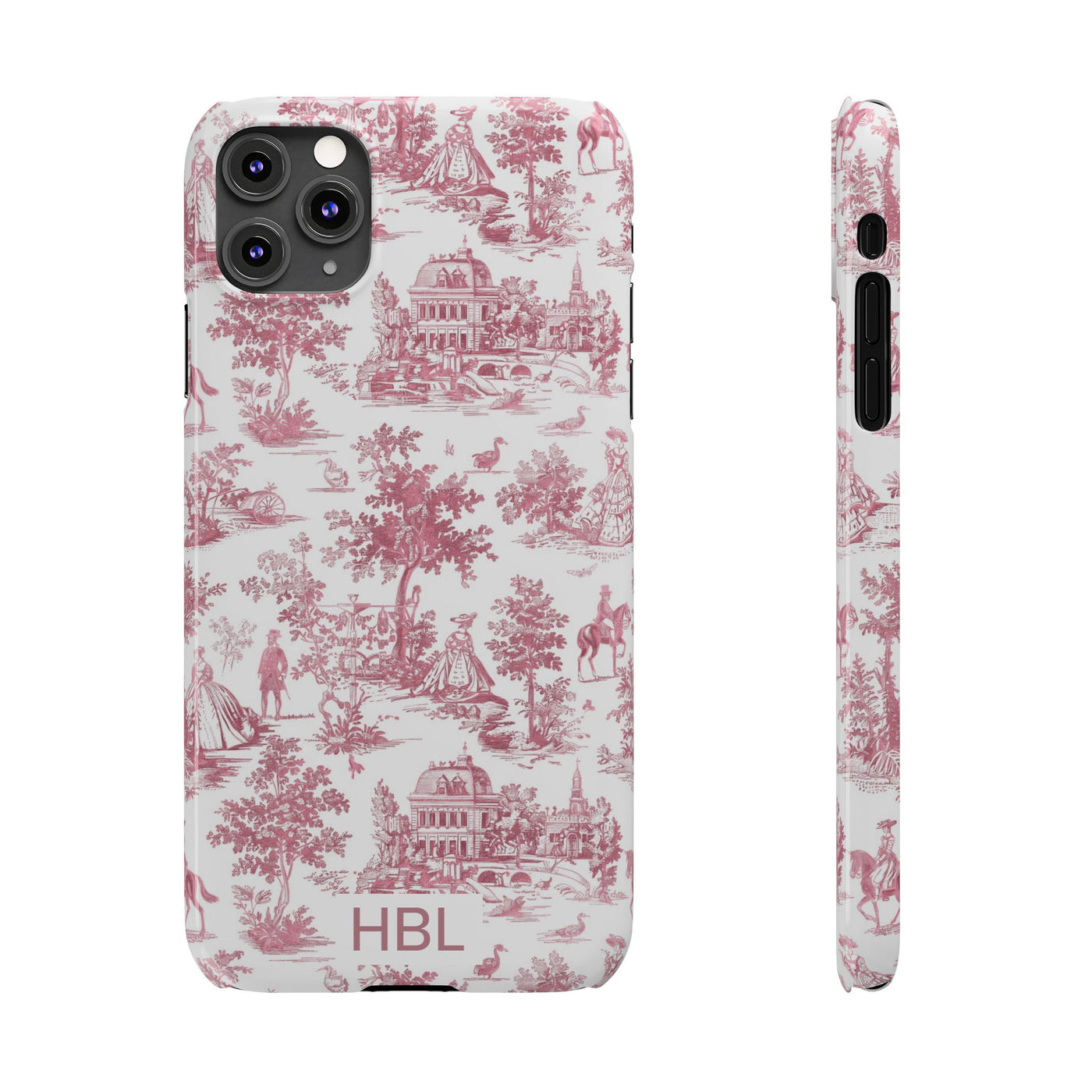 Slim Personalized Slim Pink Vintage French Toile Cute Phone Cases for Iphone 16 Pro Max | iPhone 15 Case | iPhone 15 Pro Max Case, Iphone 14, Iphone 14 Pro Max, Iphone 13 12 11 8 7