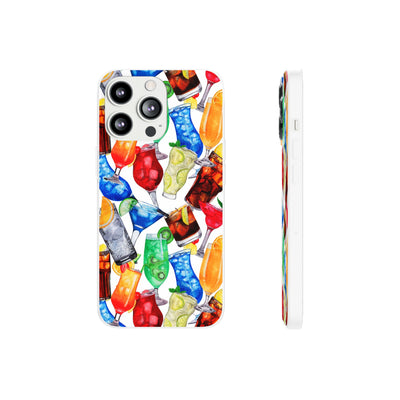 Cute Flexi Phone Cases, For Iphones and Samsung Galaxy Phones, Tropical Summer Fruit Cocktails, Galaxy S23 Phone Case, Samsung S22 Case, Samsung S21, Iphone 15, Iphone 14, Iphone 13