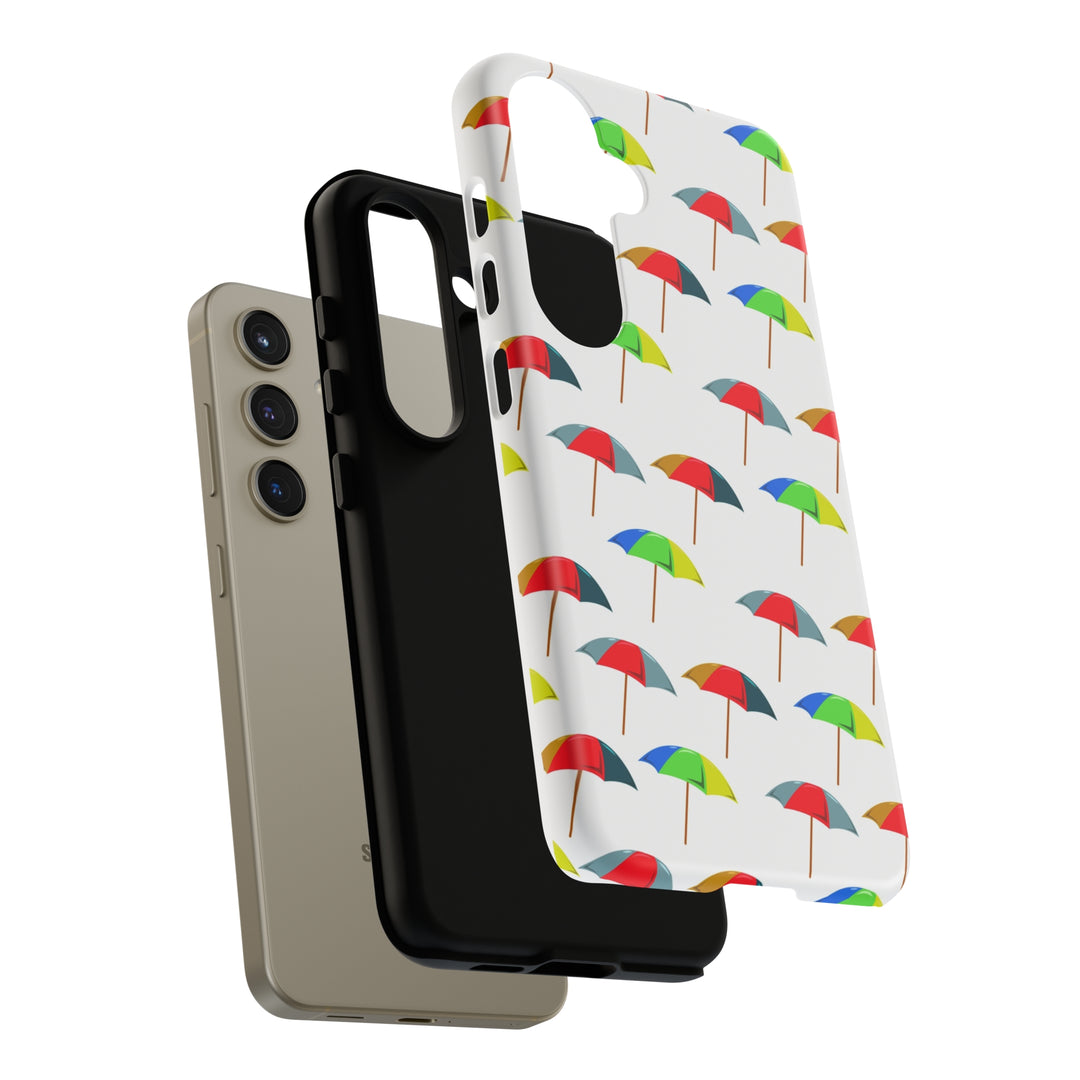 Cute Samsung Phone Case | Aesthetic Samsung Phone Case | Galaxy S23, S22, S21, S20 | Colorful Beach Parasols, Protective Phone Case - Studio40ParkLane