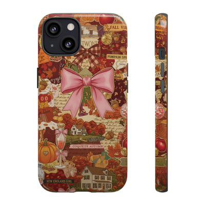 New England Fall Coquette Collage Tough Premium Phone Case - For iPhone 16 Pro Max iPhone 15 Pro iPhone Iphone 14 Plus 13 Pro 12 11 10 XR XS