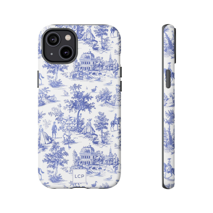 Personalized Custom French Toile Tough Cute Phone Case For Apple iPhone 18, 17, 16, 15 14, Pro Max, Samsung Galaxy S26, S25, S24 Plus Ultra