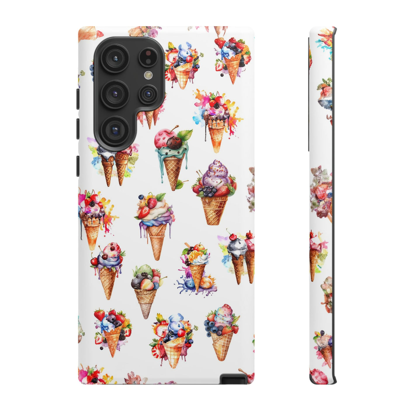 Impact Resistant, Summer Icecream, Cute Phone Cases for Samsung S24, S23, S22, S21, IPhone 15 pro, Iphone 14 pro, Iphone 13 IPhone 12, Iphone 11