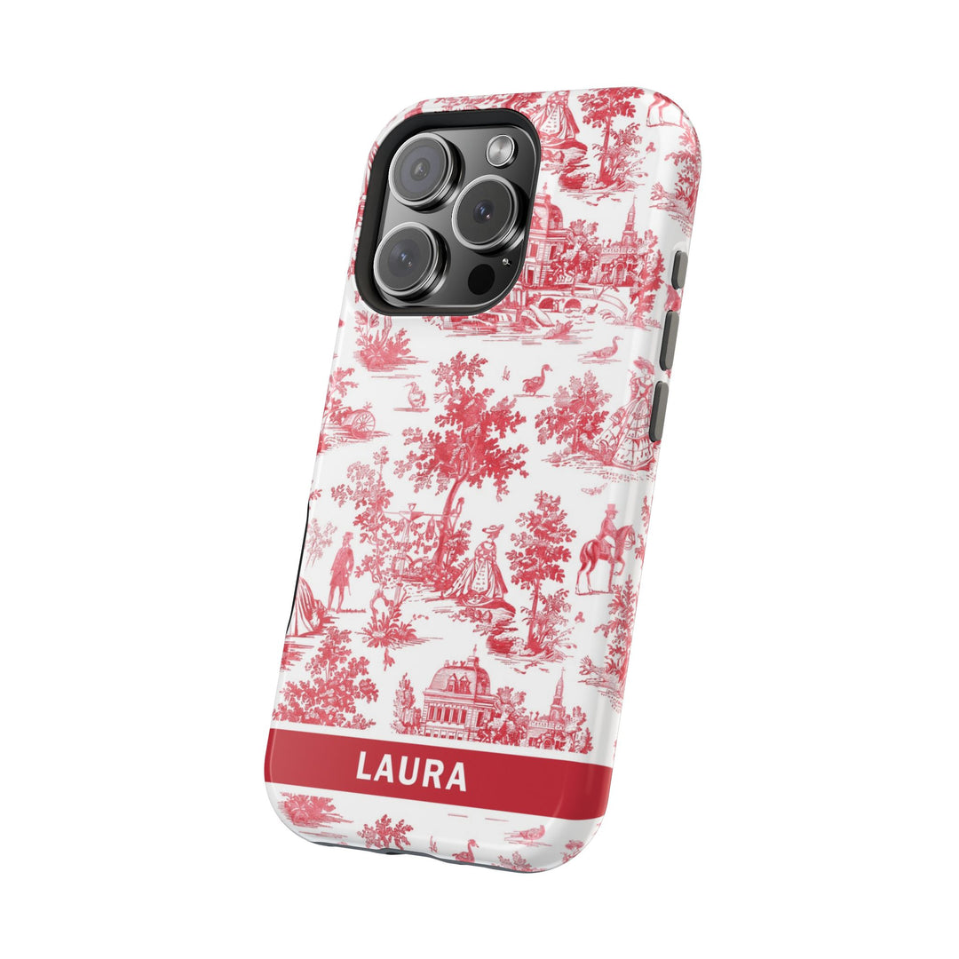 Magsafe French Toile Personalized Initial Custom Gift for Her Cute Phone Cases for Iphone 16 Pro Max | iPhone 15 Case | iPhone 15 Pro Max Case, Iphone 14, 13, 12, 11, 10, 8, 7 - Studio40ParkLane