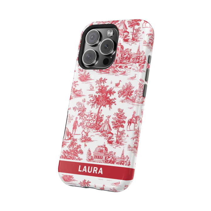 Magsafe French Toile Personalized Initial Custom Gift for Her Cute Phone Cases for Iphone 16 Pro Max | iPhone 15 Case | iPhone 15 Pro Max Case, Iphone 14, 13, 12, 11, 10, 8, 7 - Studio40ParkLane