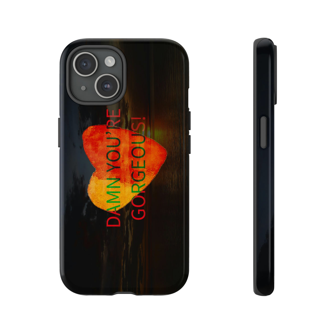 Cute IPhone Case | iPhone 15 Case | iPhone 15 Pro Max Case, Iphone 14 Case, Iphone 14 Pro Max Case IPhone Case for Art Lovers, Heart Sunset