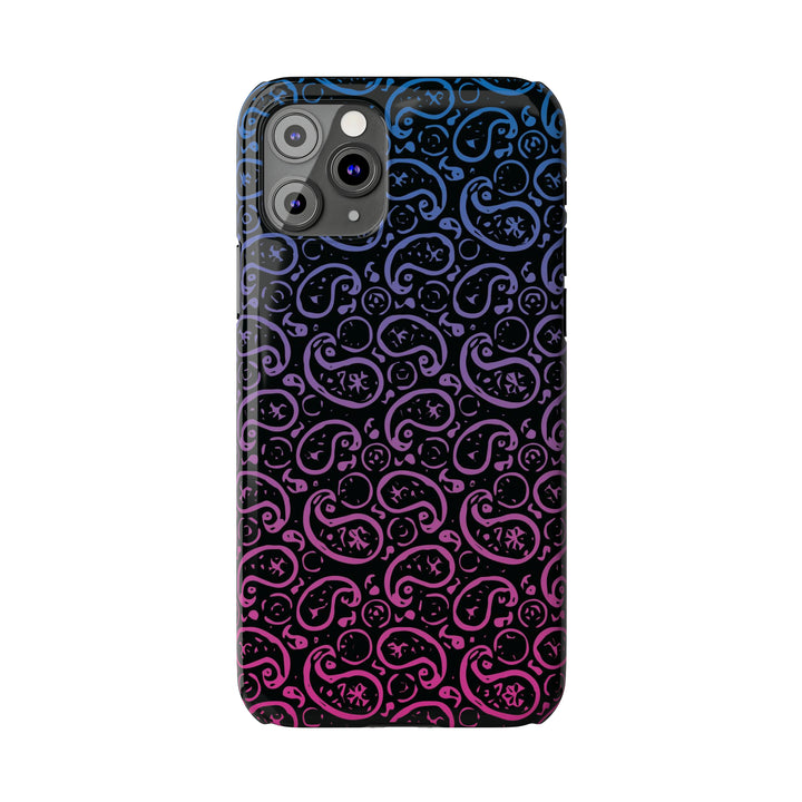 Slim Cute Phone Cases for Iphone - | iPhone 15 Case | iPhone 15 Pro Max Case, Iphone 14 Case, Iphone 14 Pro Max, Iphone 13, Paisley Blue Pink Black - Studio40ParkLane