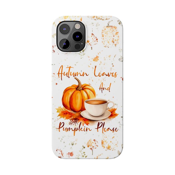 Slim Fall Leaves and Pumpkins Slim Cute Phone Cases for Iphone | iPhone 15 Case | iPhone 15 Pro Max Case, Iphone 14, Iphone 14 Pro Max, Iphone 13 - Studio40ParkLane