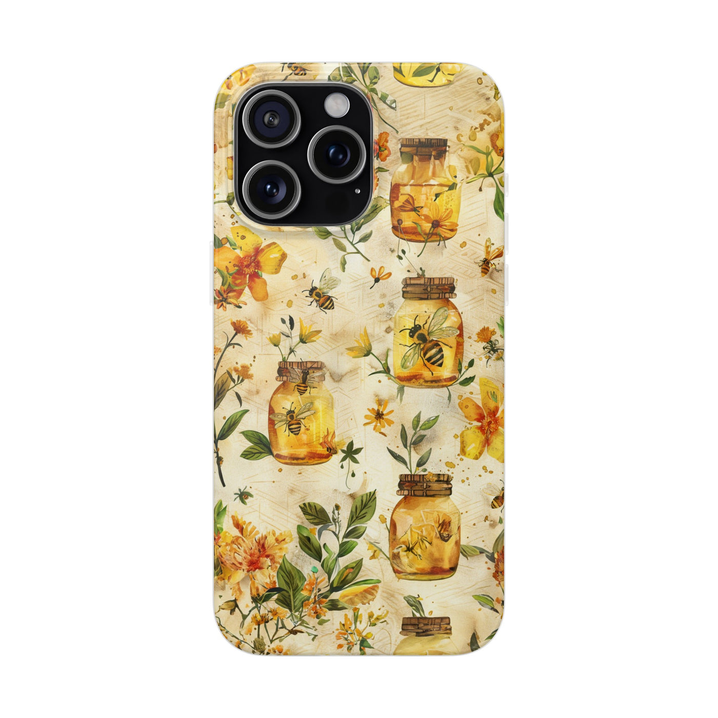 Cute Flexi Phone Cases, Honey Bees Yellow, Compatible with Samsung Galaxy S23, Samsung S22, Samsung S21, Samsung S20, Galaxy S20 Ultra