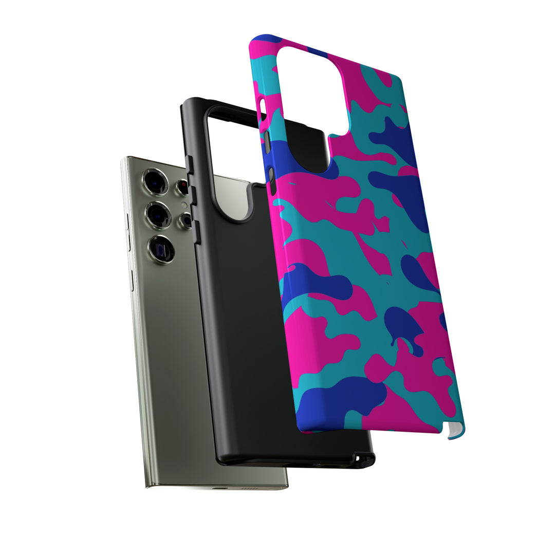 Cute Samsung Phone Case | Aesthetic Samsung Phone Case | Galaxy S23, S22, S21, S20 | Blue Pink Camouflage, Protective Phone Case - Studio40ParkLane