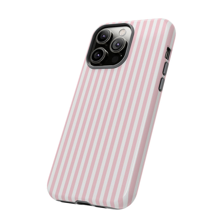 Tough Premium Sweet Pink Stripes Phone Case Gift for Her - For Apple iPhone 16 Pro Max 16e iPhone 15 Pro iPhone Iphone 14 Plus 13 Pro 12 SE XR - Studio40ParkLane