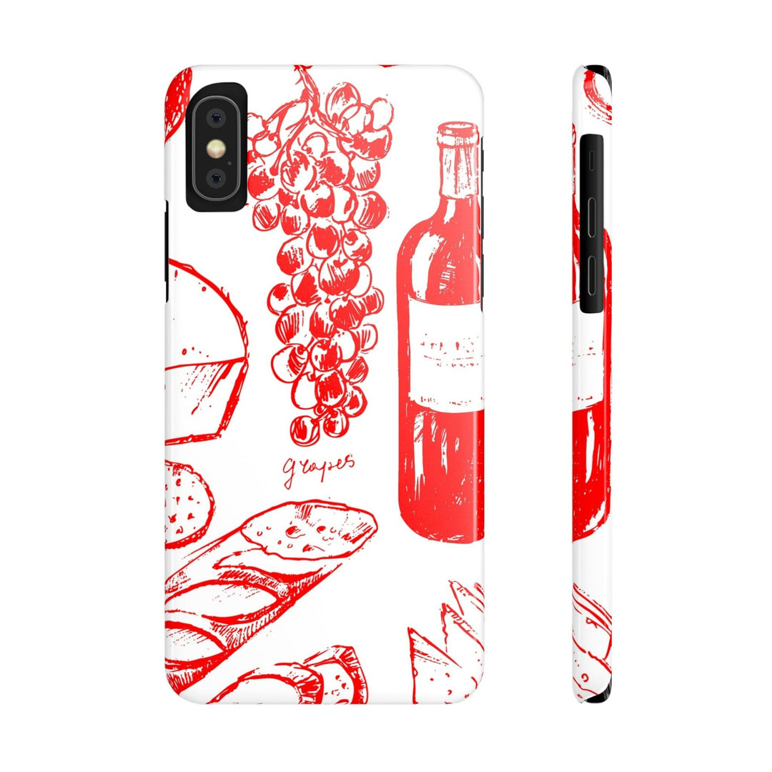 Slim Cute Phone Cases for Iphone | iPhone 15 Case | iPhone 15 Pro Max Case, Iphone 14, Iphone 14 Pro Max, Iphone 13, French Food Wine Red - Studio40ParkLane