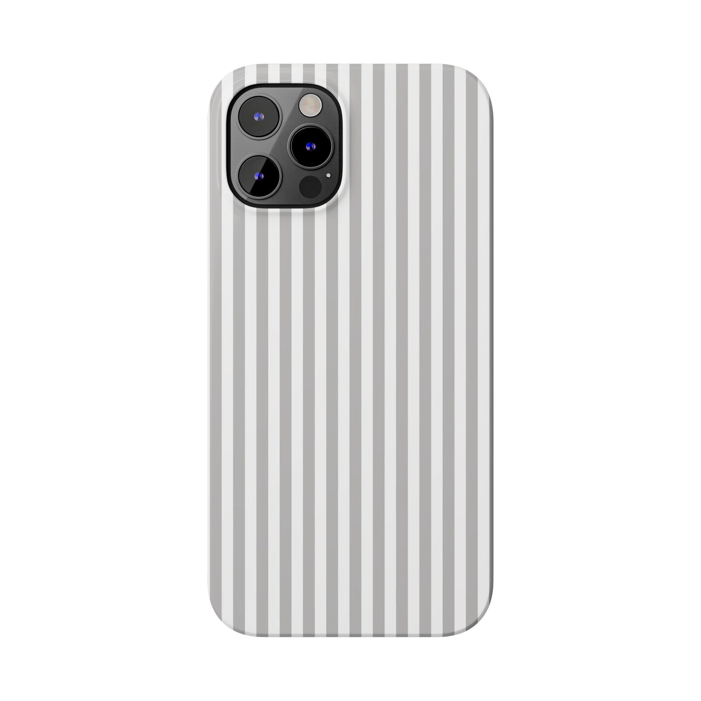 Slim Light Grey Striped Cute Phone Case for Iphone 16 - | iPhone 15 Pro Max Case | iPhone 14 Case Iphone 13 12 11 10 9 8 7 Gift for Her - Studio40ParkLane