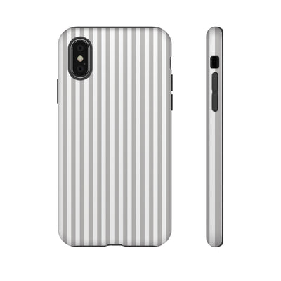 Tough Premium Ash Grey Stripes Phone Case Gift for Her - For Apple iPhone 16 Pro Max 16e iPhone 15 Pro iPhone Iphone 14 Plus 13 Pro 12 SE XR - Studio40ParkLane