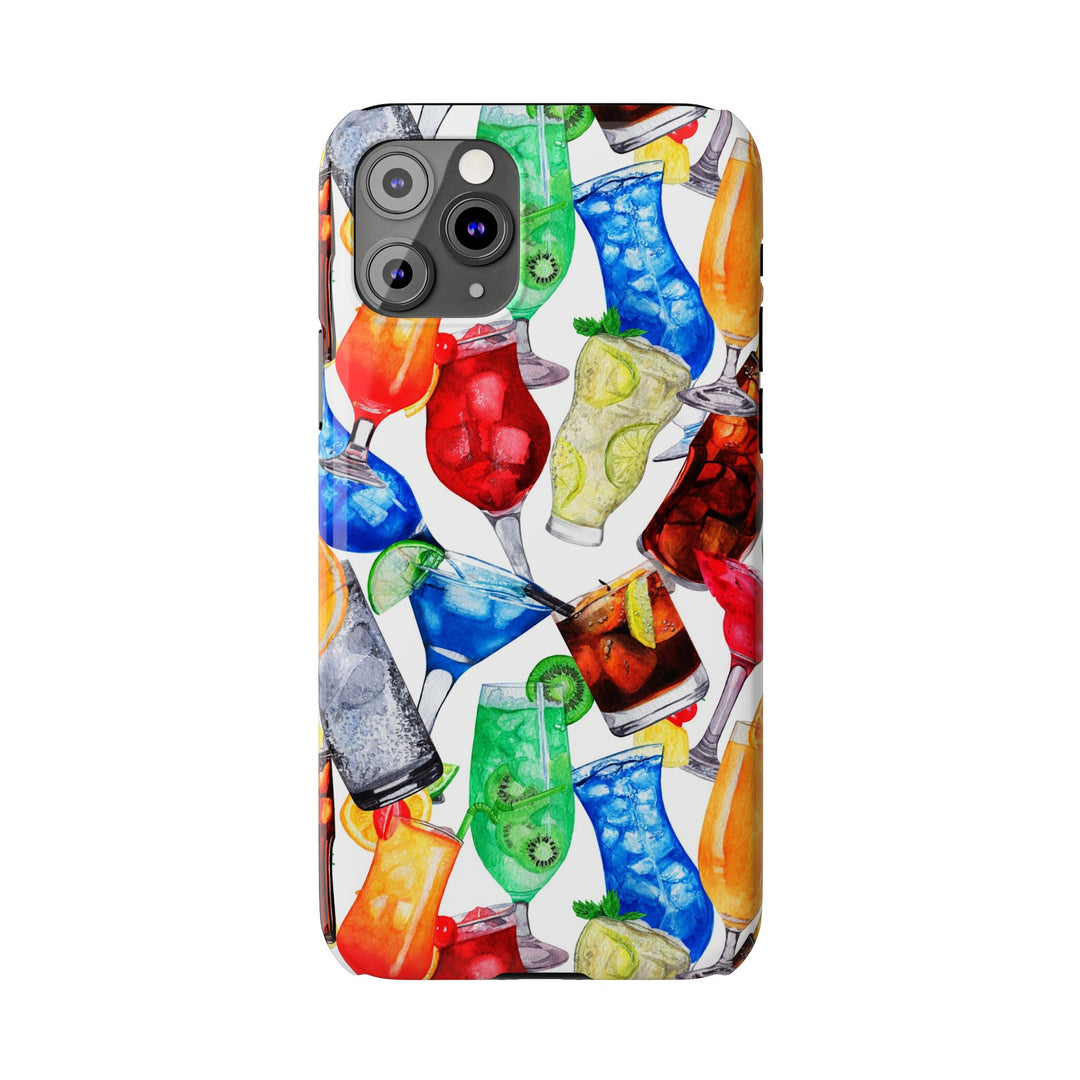 Slim Cute Phone Cases for Iphone - | iPhone 15 Case | iPhone 15 Pro Max Case, Iphone 14 Case, Iphone 14 Pro Max, Iphone 13, Summer Fruit Cocktail - Studio40ParkLane