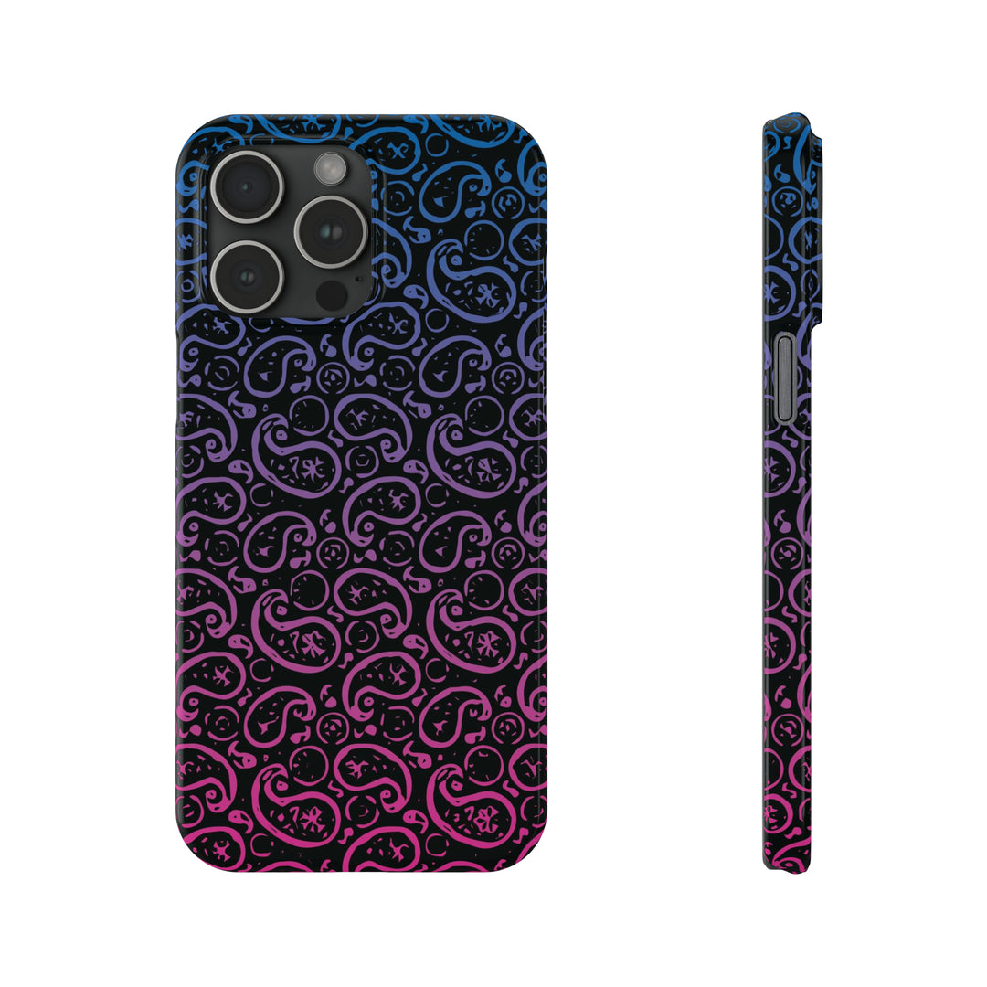 Slim Cute Phone Cases for Iphone - | iPhone 15 Case | iPhone 15 Pro Max Case, Iphone 14 Case, Iphone 14 Pro Max, Iphone 13, Paisley Blue Pink Black - Studio40ParkLane