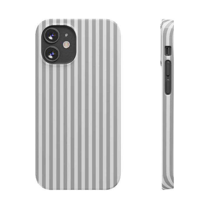 Slim Light Grey Striped Cute Phone Case for Iphone 16 - | iPhone 15 Pro Max Case | iPhone 14 Case Iphone 13 12 11 10 9 8 7 Gift for Her - Studio40ParkLane