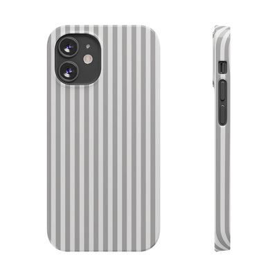 Slim Light Grey Striped Cute Phone Case for Iphone 16 - | iPhone 15 Pro Max Case | iPhone 14 Case Iphone 13 12 11 10 9 8 7 Gift for Her - Studio40ParkLane