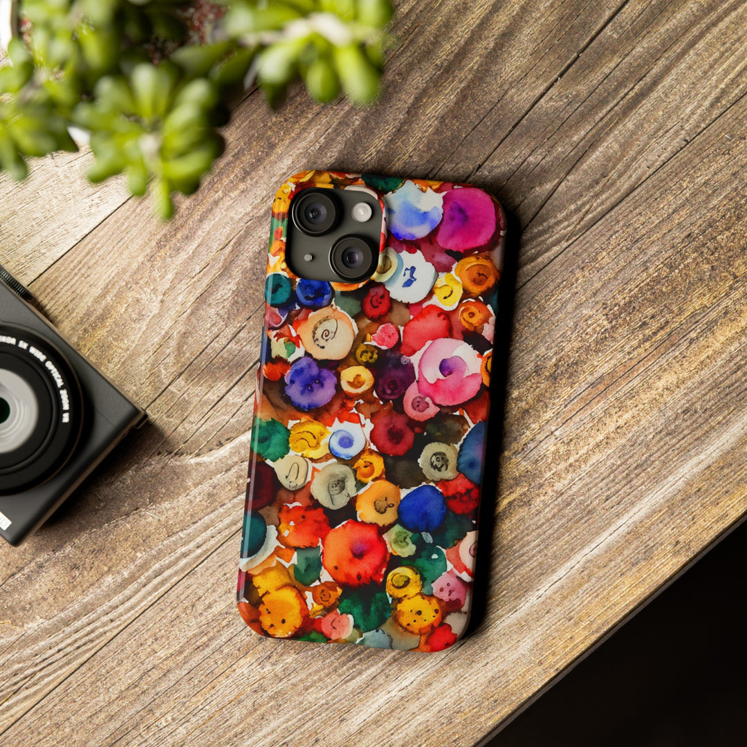Slim Cute Phone Cases for Iphone | iPhone 15 Case | iPhone 15 Pro Max Case, Iphone 14, Iphone 14 Pro Max, Iphone 13, Colorful Buttons Abstract - Studio40ParkLane