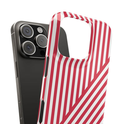 Aesthetic Winterberry Red Stripes Cute Phone Case Sleek Snap - For iPhone 17 Pro Max iPhone 16 Pro iPhone 15 Iphone 14 Plus 13 Pro 12 11 10 Gift - Studio40ParkLane