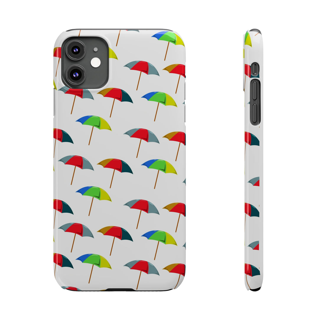 Slim Cute Phone Cases for Iphone - | iPhone 15 Case | iPhone 15 Pro Max Case, Iphone 14 Case, Iphone 14 Pro Max, Iphone 13, Colorful Beach Parasol - Studio40ParkLane