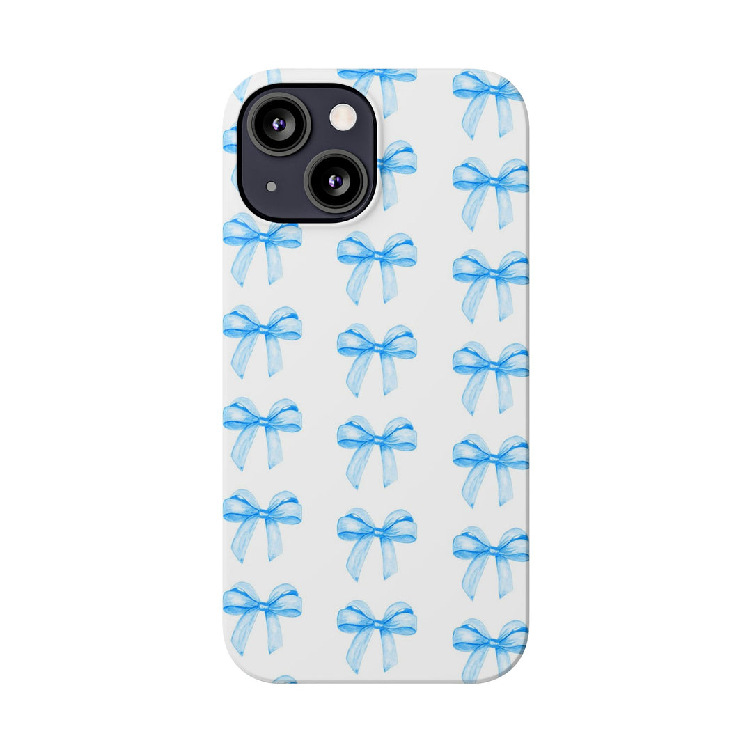 Slim Blue Bows Cute Phone Cases for Iphone 16 Pro Max | iPhone 15 Case | iPhone 15 Pro Max Case, Iphone 14, Iphone 14 Pro Max, Iphone 13 12 11 8 7 - Studio40ParkLane