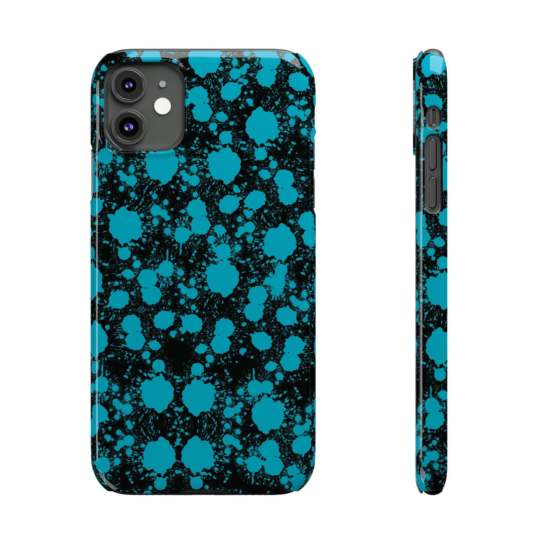 Slim Cute Phone Cases for Iphone - | iPhone 15 Case | iPhone 15 Pro Max Case, Iphone 14 Case, Iphone 14 Pro Max, Iphone 13, Blue Paint Blots Splash - Studio40ParkLane
