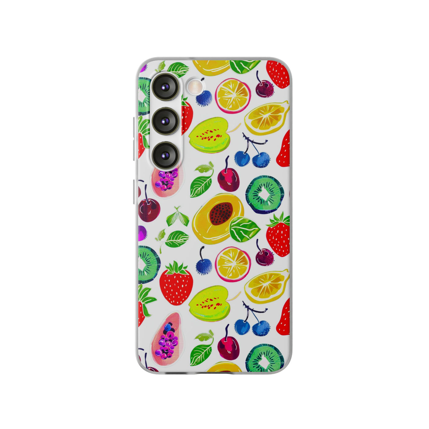 Cute Flexi Phone Cases, Summer Fruit Mix, Compatible with Samsung Galaxy S23, Samsung S22, Samsung S21, Samsung S20, Galaxy S20 Ultra