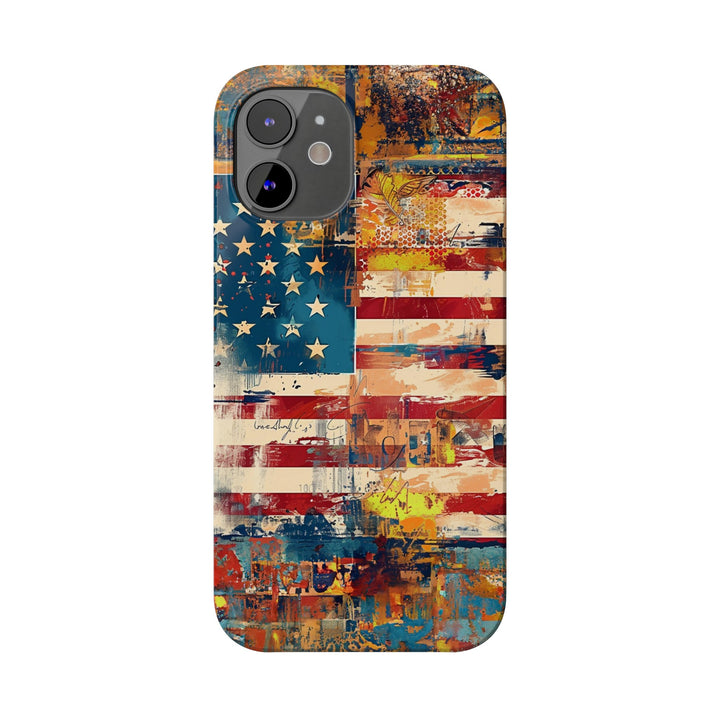 Slim Cute Phone Cases for Iphone | iPhone 15 Case | iPhone 15 Pro Max Case, Iphone 14, Iphone 14 Pro Max, Iphone 13, US Flag Abstract - Studio40ParkLane